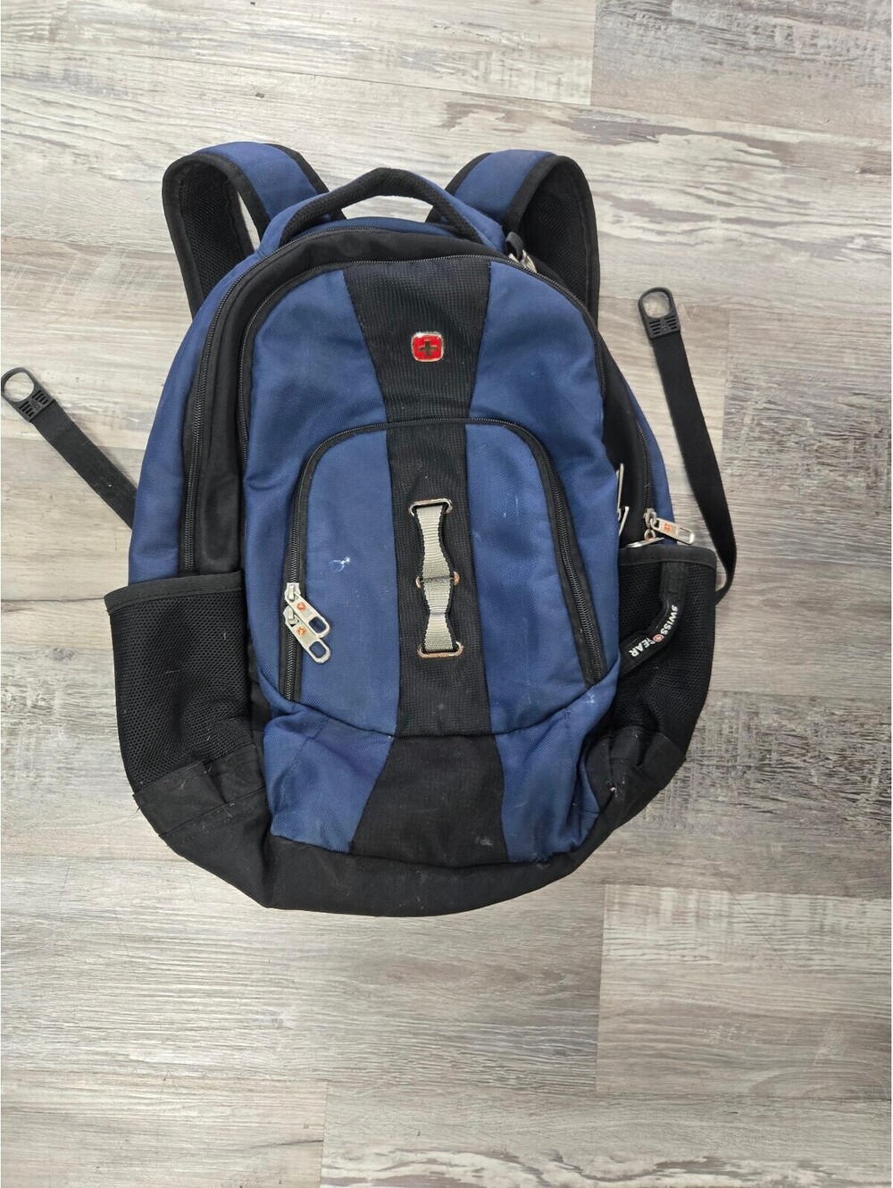 SwissGear Blue and Black Backpack with Multiple Compartments